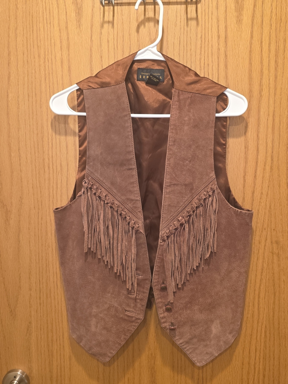 Vintage Express Women’s Brown Suede Fringe Vest